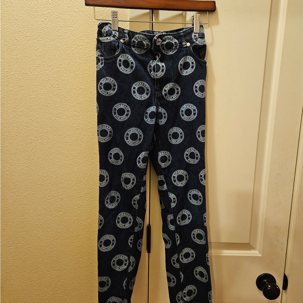 Patterned Blue Jeans with Eye Design